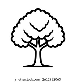 Tree line art  vector illustration.