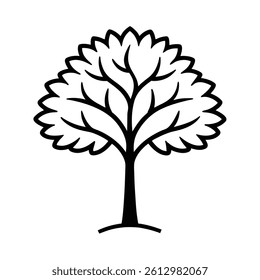 Tree line art  vector illustration.