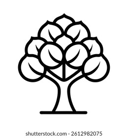 Tree line art  vector illustration.