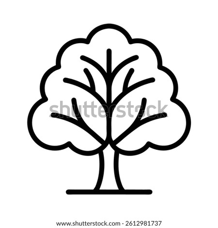 Tree line art  vector illustration.