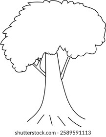 tree line art vector.on white background
