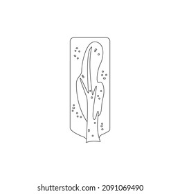 Tree Line Coloring. Vector Illustration of Nature Outline Object.