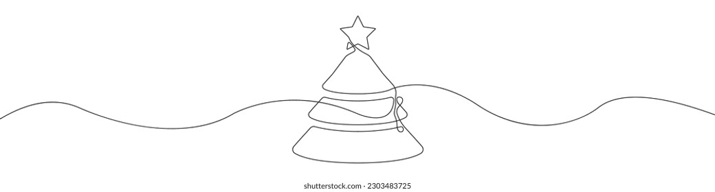 Tree line continuous drawing vector. One line Tree vector background.Tree icon. Continuous outline of Tree. Trees linear design.