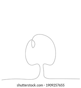 Dibujo de línea de árbol en fondo blanco, ilustración vectorial