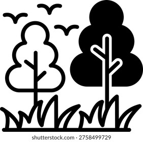 Tree Line Fill Style Icon