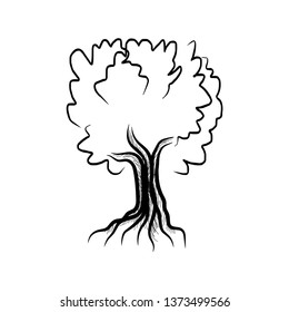 tree line hand drawn vector icon