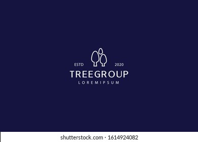 Tree line icon. Abstract Tree outline logo vector. emblem design