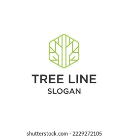 tree line icon. Abstract round plant nature symbol. Vector illustration.