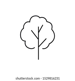 Tree line icon. Flat vector illustration in black on white background.