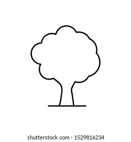 Tree line icon. Flat vector illustration in black on white background.