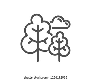 Tree line icon. Forest plants sign. Nature symbol. Quality design flat app element. Editable stroke Tree icon. Vector