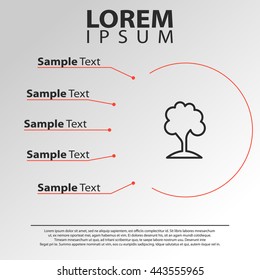 tree line icon. tree infographics template