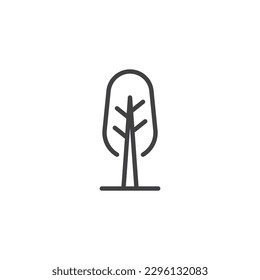 Baumliniensymbol. lineares Stilzeichen für mobiles Konzept und Webdesign. Baumkurren-Vektorsymbol. Symbol, Logo-Abbildung. Vektorgrafik