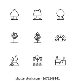 Tree Line Icon Naturally Beautiful Symbol Stock Vector (Royalty Free ...