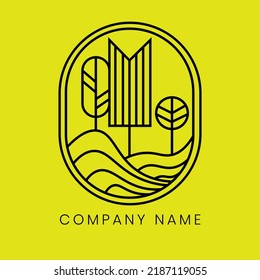 Tree line icon. Naturally beautiful symbol, wooden trunk and outline branches for map. Tree vector outline art illustration isolated on white background. cercal line design 