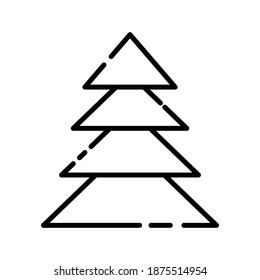 Tree line icon. New year symbol. simple design editable. design vector illustration