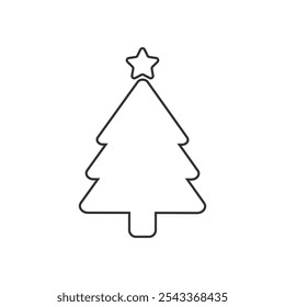 Icono de línea de árbol en la Ilustración vectorial blanca
