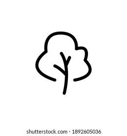 Tree line icon . Outline art illustration isolated on white background. Premium linear symbol icon.