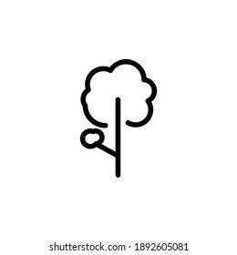 Tree line icon . Outline art illustration isolated on white background. Premium linear symbol icon.