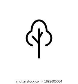 Tree line icon . Outline art illustration isolated on white background. Premium linear symbol icon.