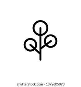 Tree line icon . Outline art illustration isolated on white background. Premium linear symbol icon.