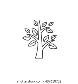 Tree line icon, outline vector logo illustration, linear pictogram isolated on white