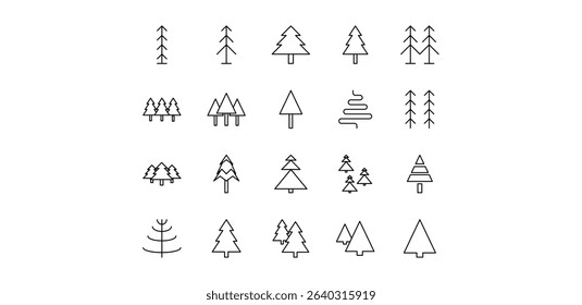 tree line icon pack illustration
