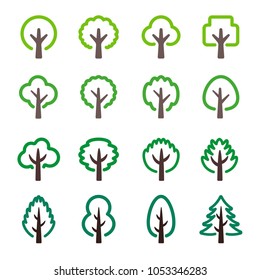 tree line icon set