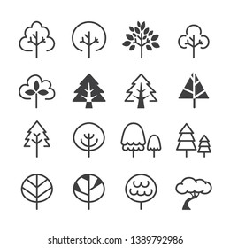  Tree Line Icon Set. Vector Eps 10