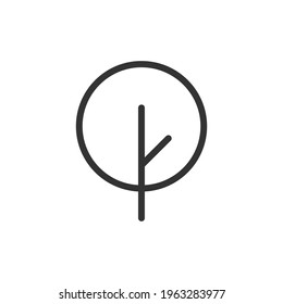 Tree line icon, sign or symbol. Premium pictogram in trendy outline style. Tree pixel perfect vector icon isolated on a white background. 