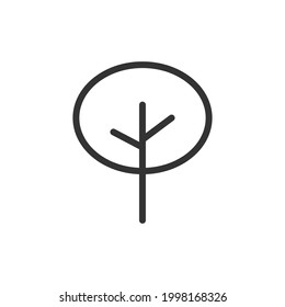 Tree line icon, sign or symbol. Premium pictogram in trendy outline style. Tree pixel perfect vector icon isolated on a white background. 