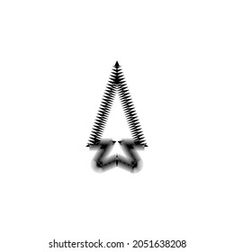 Tree line icon. Simple style nature conservation foundation poster background symbol. Logo design element. T-shirt printing. Vector for sticker.