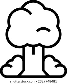 Tree Line Icon - Single Icon, Vector