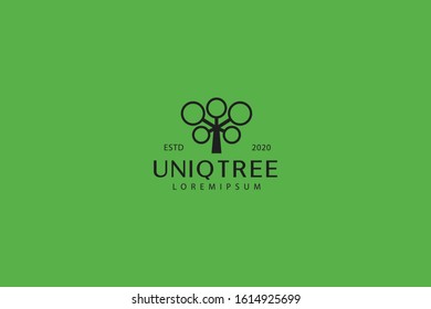 Tree line icon. Unique tree outline logo vector. emblem design