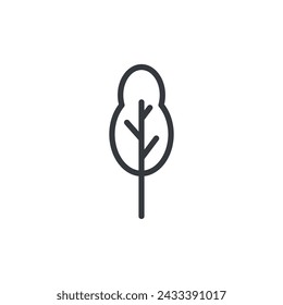 Tree line icon vector art isolated on white background