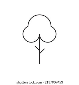 Tree line icon vector flat design 