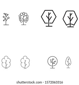 Tree line icon Vector Illustration design Logo template