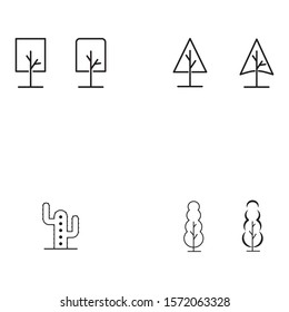 Tree line icon Vector Illustration design Logo template