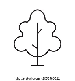 Tree line icon vector on white