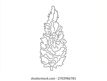 Icono de línea de árbol. Vector de árbol. símbolo de contorno aislado Ilustración negra. Dibujo de línea. Trazo editable.	
