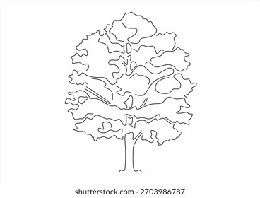 Icono de línea de árbol. Vector de árbol. símbolo de contorno aislado Ilustración negra. Dibujo de línea. Trazo editable.	
