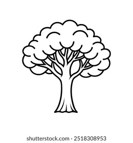 Tree line icon. Wood. Plant. Vector illustration.