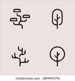 Tree line icons simple minimalist plant organic geometric abstract