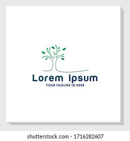 tree line logo design teplate vector