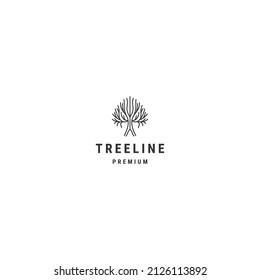 Tree line logo icon design template