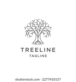 tree line logo icon design template flat vector