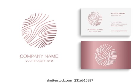 Tree line logo. Patterns of tree growth rings. Pattern wooden wavy lines. for business design, cosmetology, farming, ecology, spa, health, yoga center