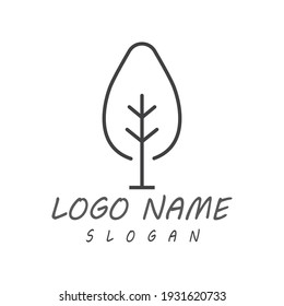 Tree Line Logo Template vector symbol nature