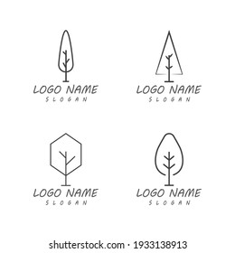 Tree Line Logo Template vector symbol nature