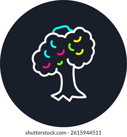 Tree Line Multi Colour Circle